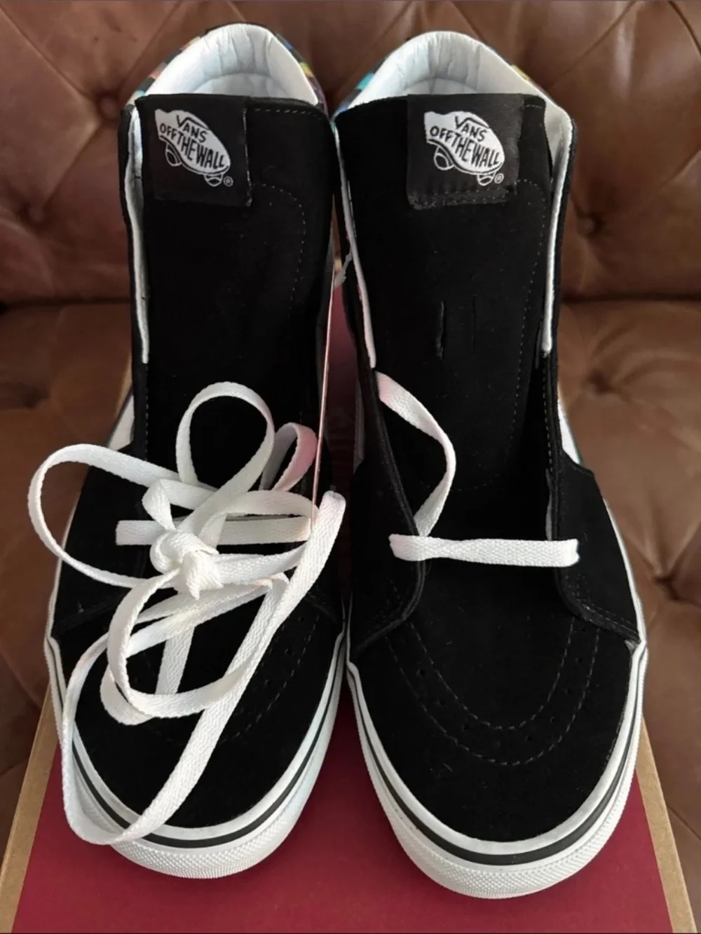 Vans Sk8-Hi Iridescent Checkerboard Women's 11.5 Suede Sneakers NIB